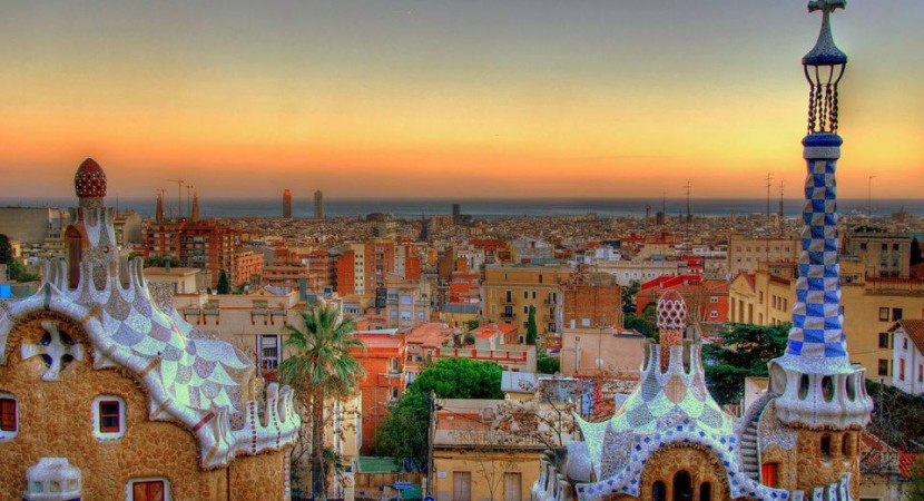 barcelona-spain-sunset